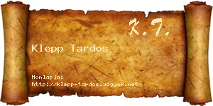 Klepp Tardos névjegykártya